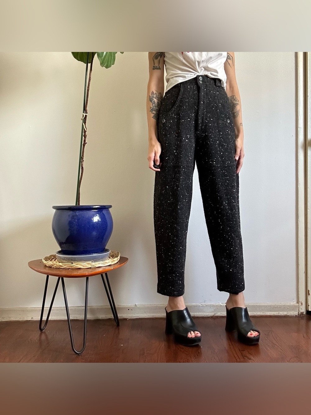 80's Multicolor Fleck Wool Trousers